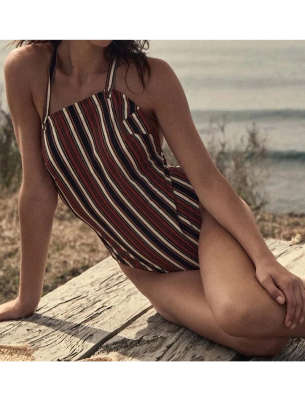 Doen Mallorca Maillot One Piece Bathing Suit in Montecito Stripe size XS
